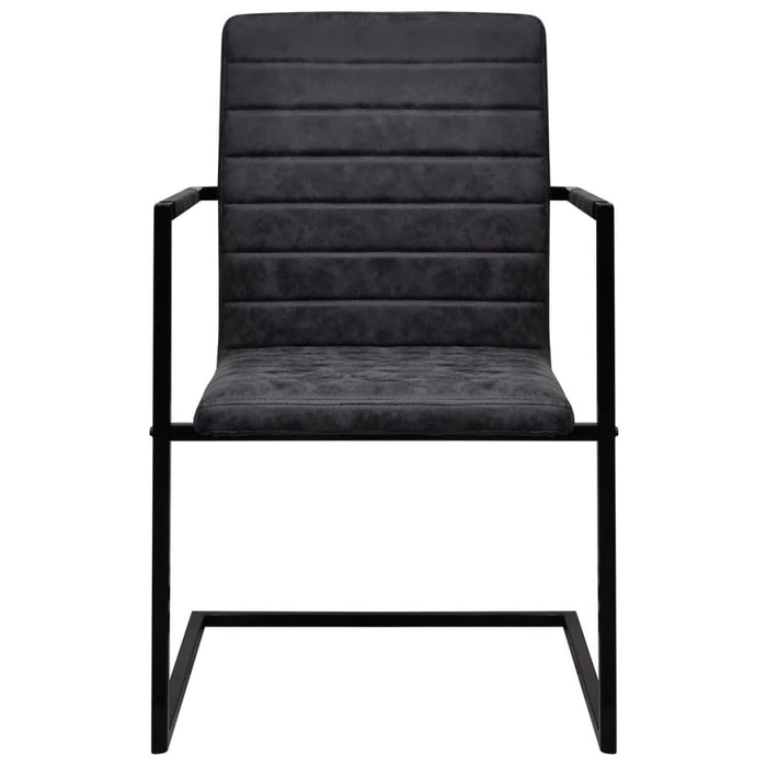 Freischwinger 6 Stk. Schwarz Kunstleder