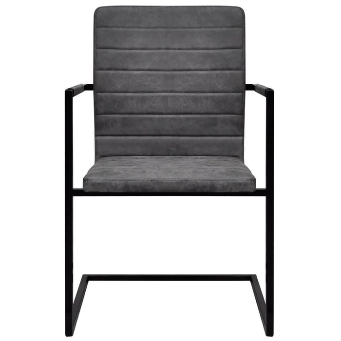 Freischwinger 6 Stk. Grau Kunstleder