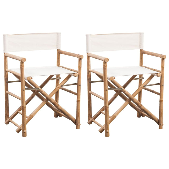Folding director's chair 2 pcs. Bamboo and canvas