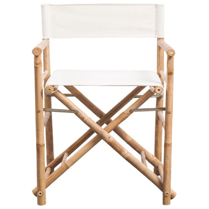 Folding director's chair 2 pcs. Bamboo and canvas