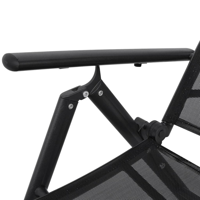 Sonnenliege Klappbar Aluminium 178x63,5x96 cm Schwarz