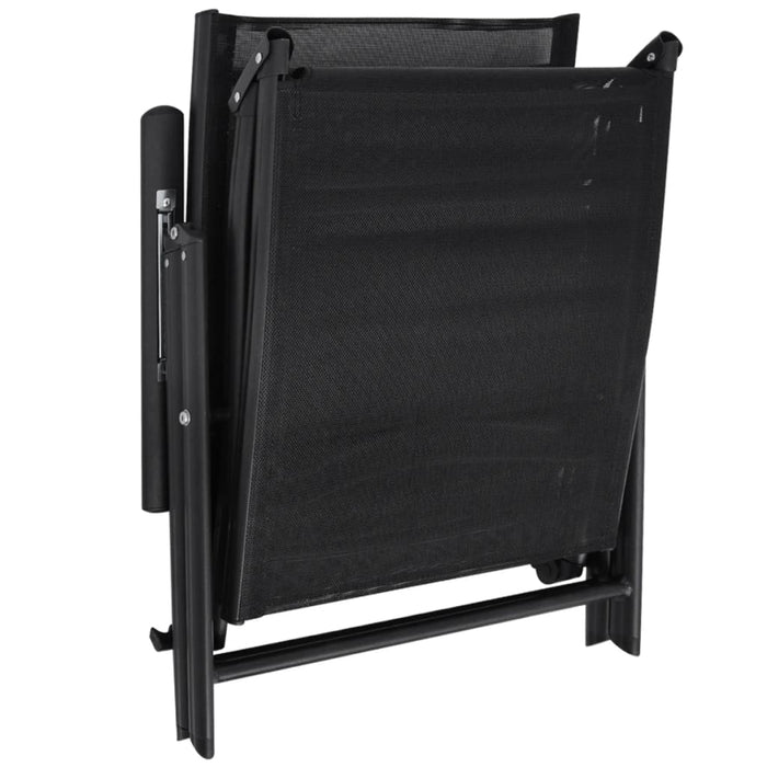 Sonnenliege Klappbar Aluminium 178x63,5x96 cm Schwarz