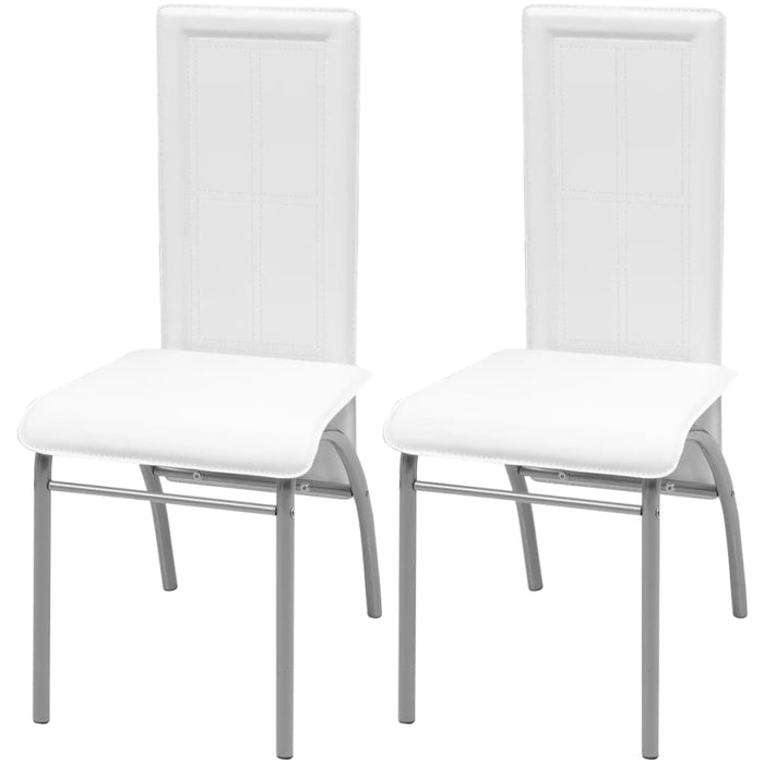 Dining room chairs 2 pcs. White faux leather