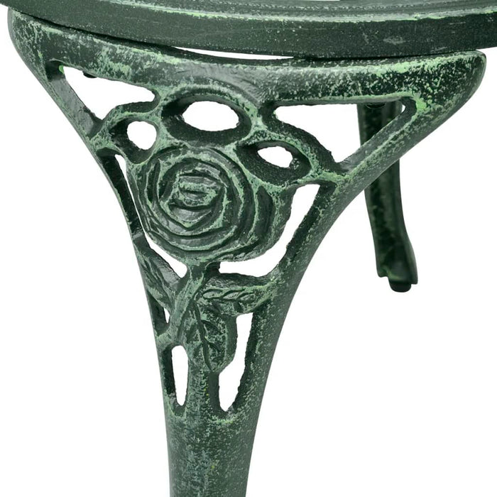 3-tlg. Bistro-Set Aluminiumguss Grün