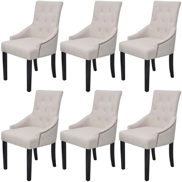 Dining room chairs 6 pcs. Cream gray fabric