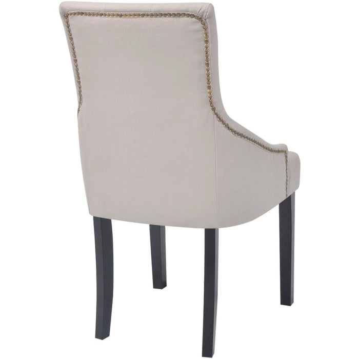 Dining room chairs 6 pcs. Cream gray fabric