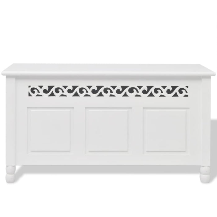Storage bench baroque style MDF white