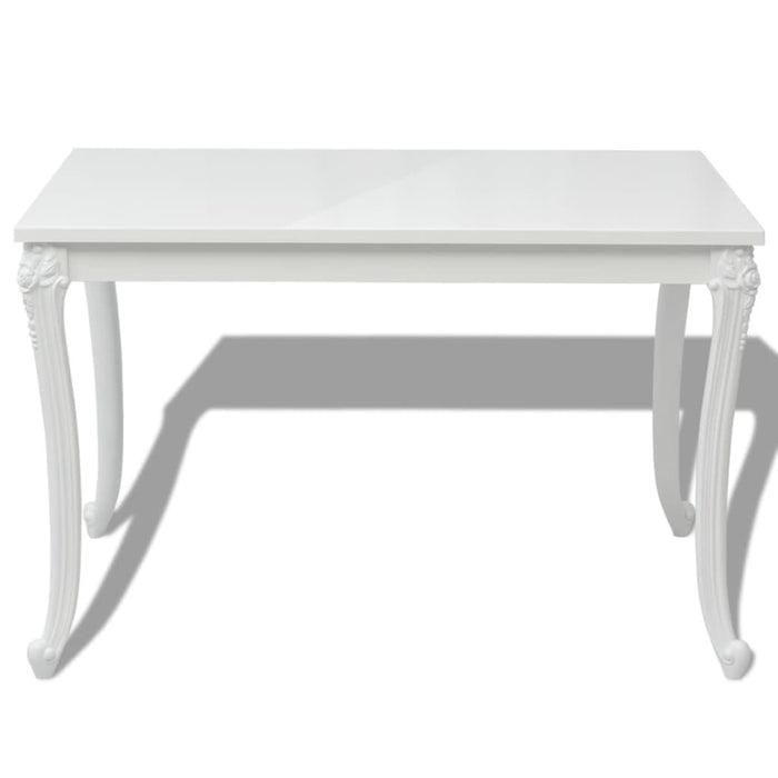 Dining table 116 x 66 x 76 cm high gloss white