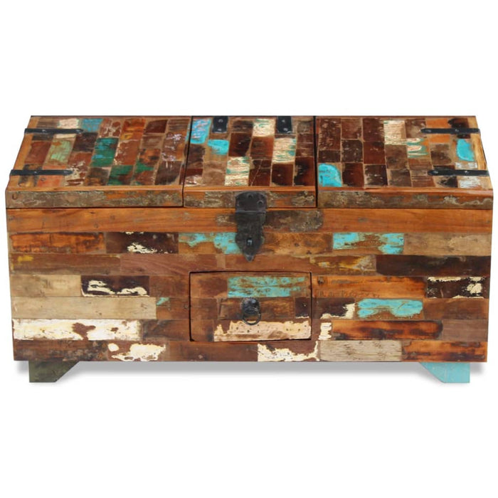 Coffee table chest reclaimed wood 80x40x35 cm