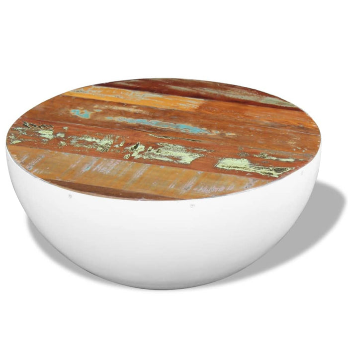 Coffee table hemisphere reclaimed wood 60x60x30 cm