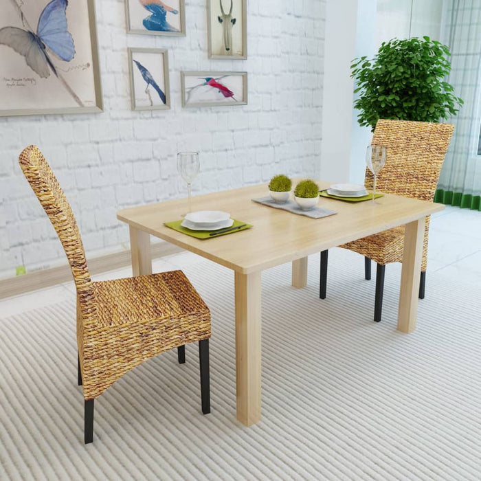 Dining room chairs 2 pcs. Abaca and mango solid wood