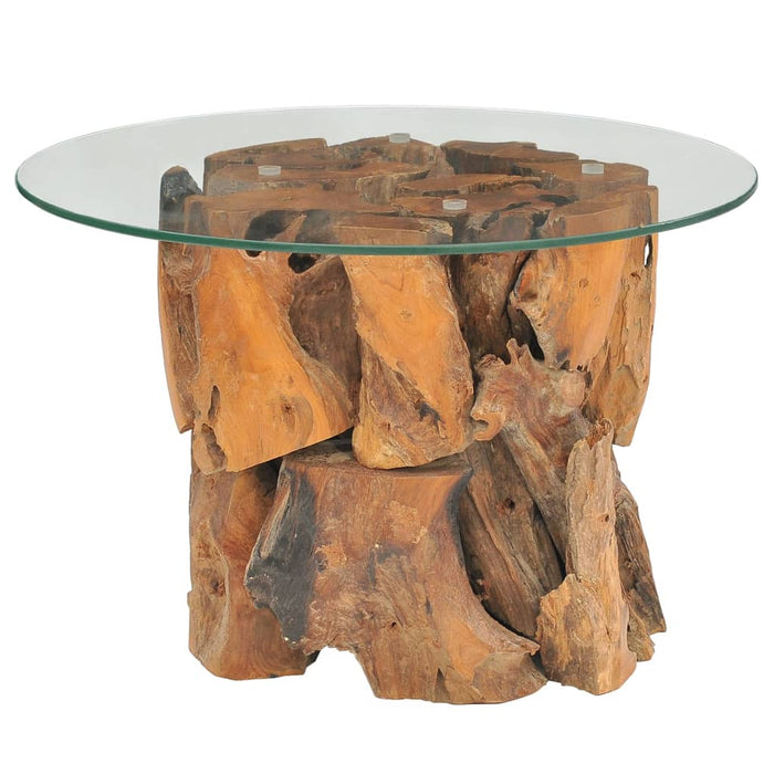 Coffee table solid teak driftwood 60 cm