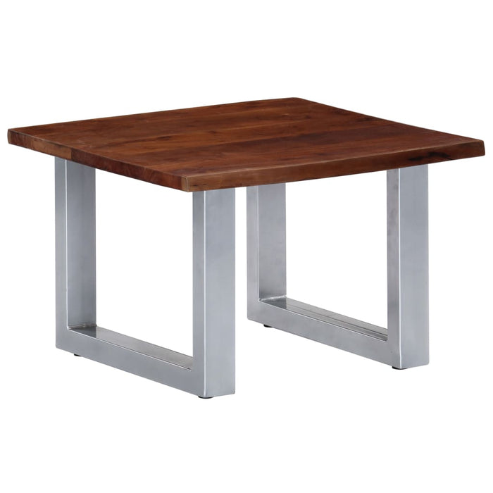 Coffee table with natural edges 60 x 60 x 40 cm solid acacia wood