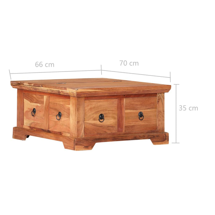 Coffee table 66 x 70 x 35 cm solid acacia wood