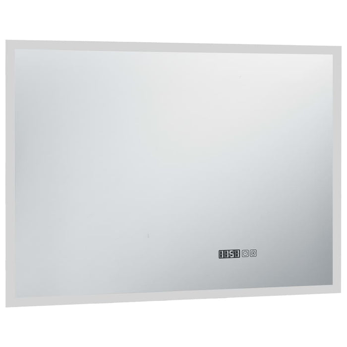 LED-Badspiegel mit Berührungssensor und Zeitanzeige 100x60 cm