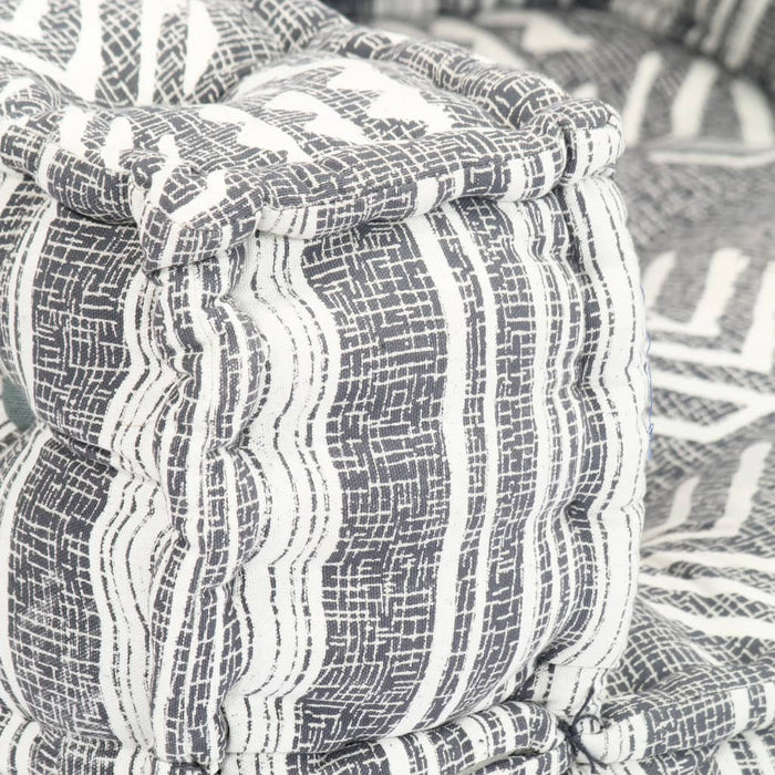 Modularer Pouf Grau Gestreift Stoff