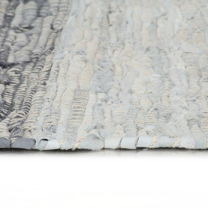 Handgewebter Chindi-Teppich Leder 190x280 cm Grau