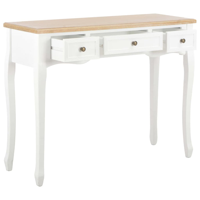 Dressing table console table with 3 drawers white