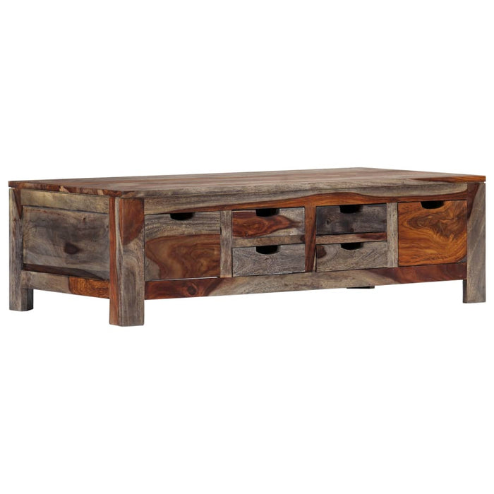 Coffee table gray 100 x 50 x 30 cm solid wood