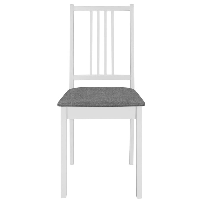 Dining room chairs with cushions 2 pcs. White solid wood