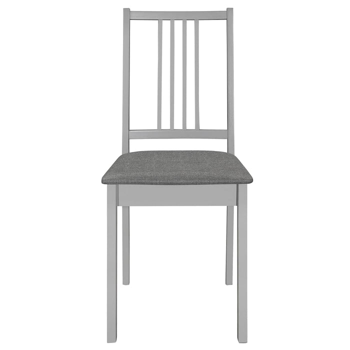 Esszimmerstühle mit Polstern 4 Stk. Grau Massivholz