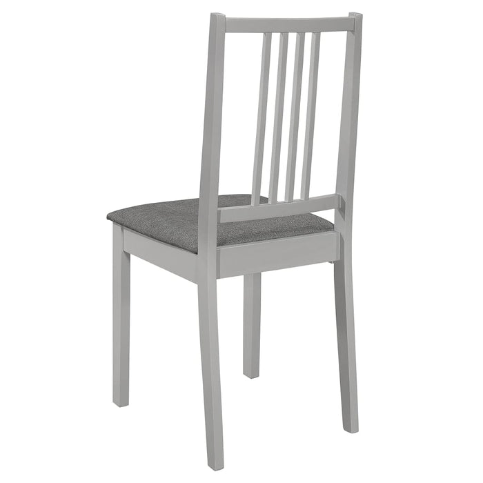 Dining room chairs with cushions 4 pcs. Gray solid wood