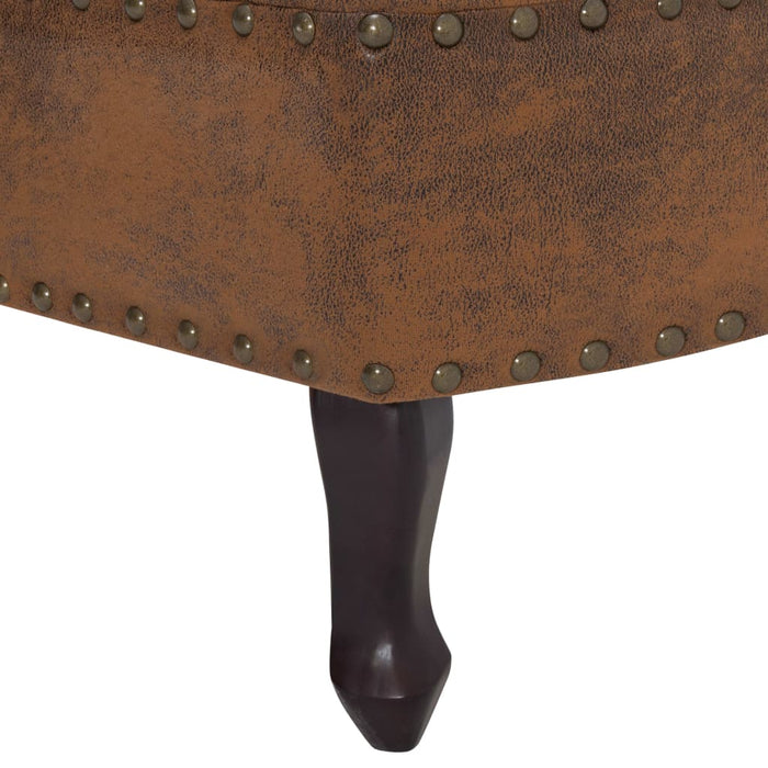 Chaiselongue Braun Wildleder-Optik