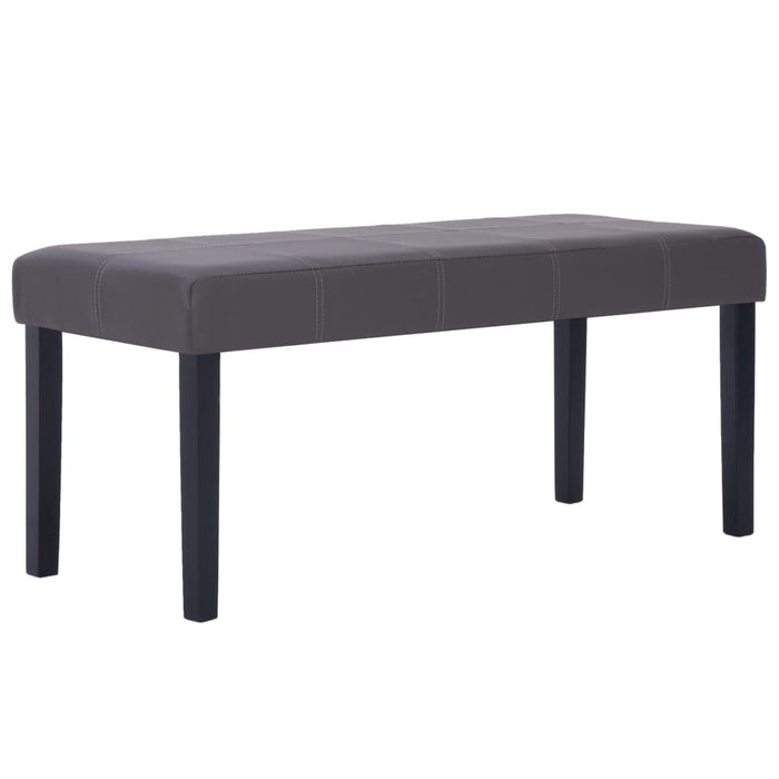 Bench 106 cm gray faux leather