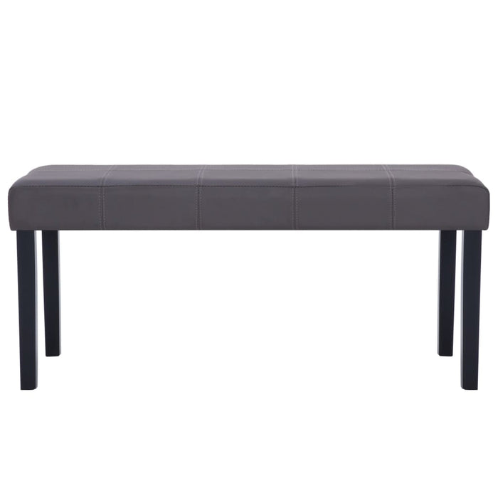 Bench 106 cm gray faux leather
