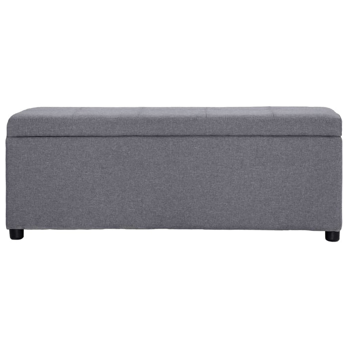 Bench with storage compartment 116 cm light gray polyester