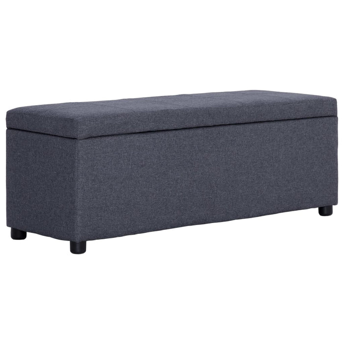 Bench with storage compartment 116 cm dark gray polyester