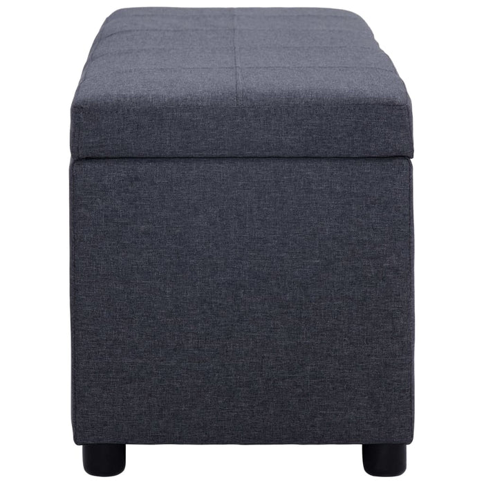 Bench with storage compartment 116 cm dark gray polyester