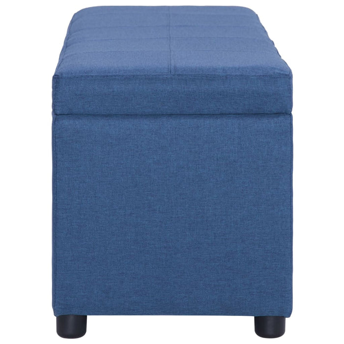 Bench with storage compartment 116 cm blue polyester