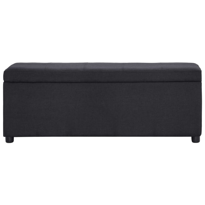 Bench with storage compartment 116 cm black polyester