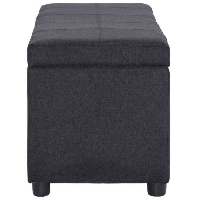 Bench with storage compartment 116 cm black polyester