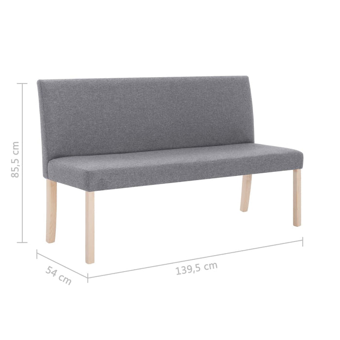 Bench 139.5 cm light gray polyester