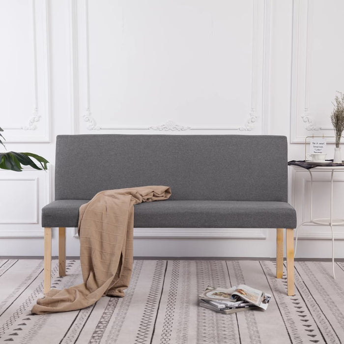 Bench 139.5 cm light gray polyester