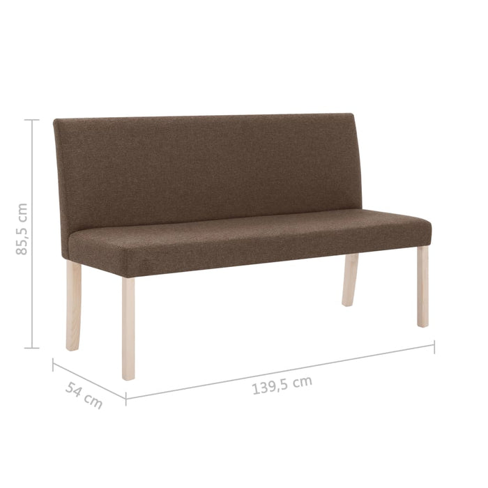 Bench 139.5 cm brown polyester