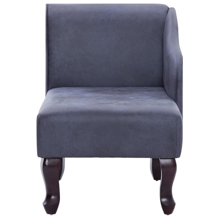 Chaiselongue Grau Wildleder-Optik