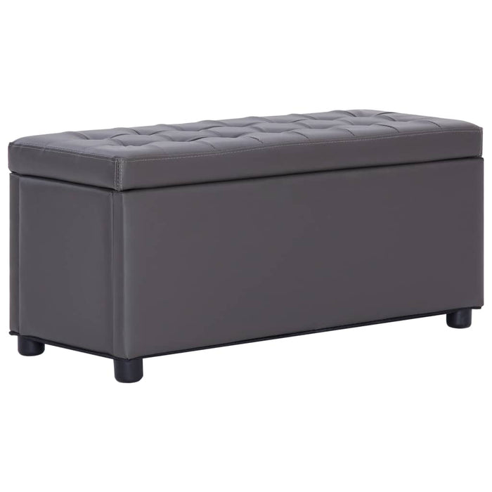 Ottoman with storage space 87.5 cm gray faux leather