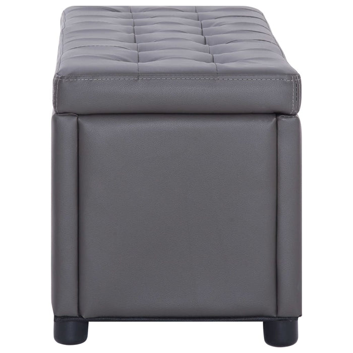 Ottoman with storage space 87.5 cm gray faux leather