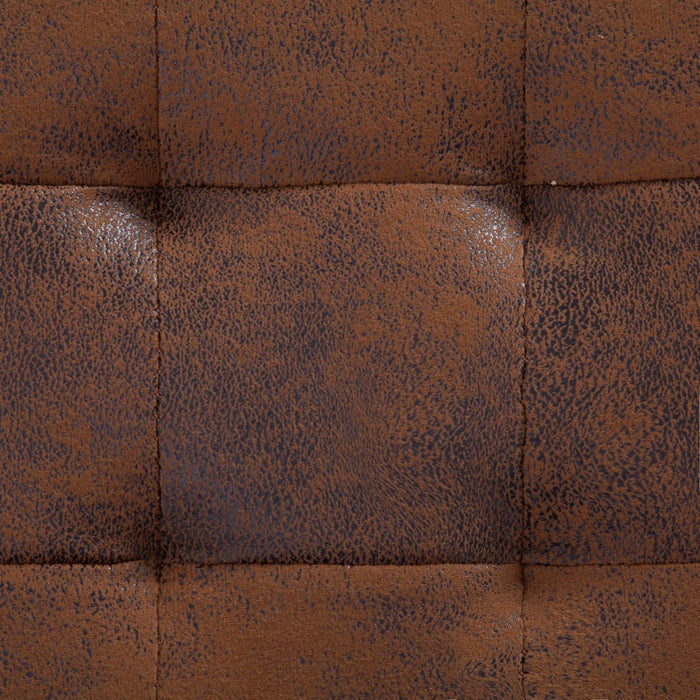 Ottoman with storage space 87.5 cm brown suede look