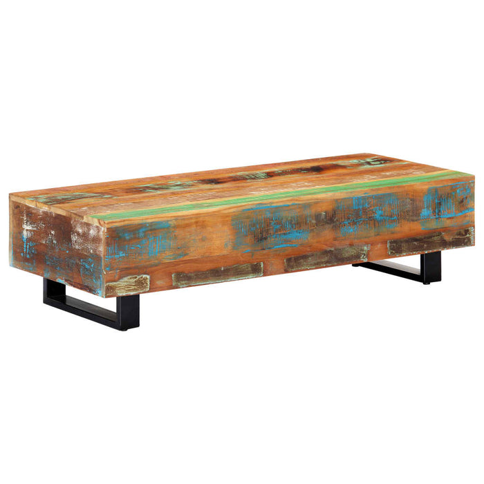 Coffee table 120x50x30 cm Solid reclaimed wood and steel