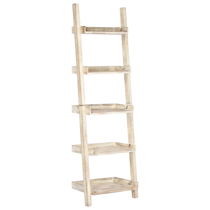 Leiterregal Weiß 75 x 37 x 205 cm Massivholz Mango