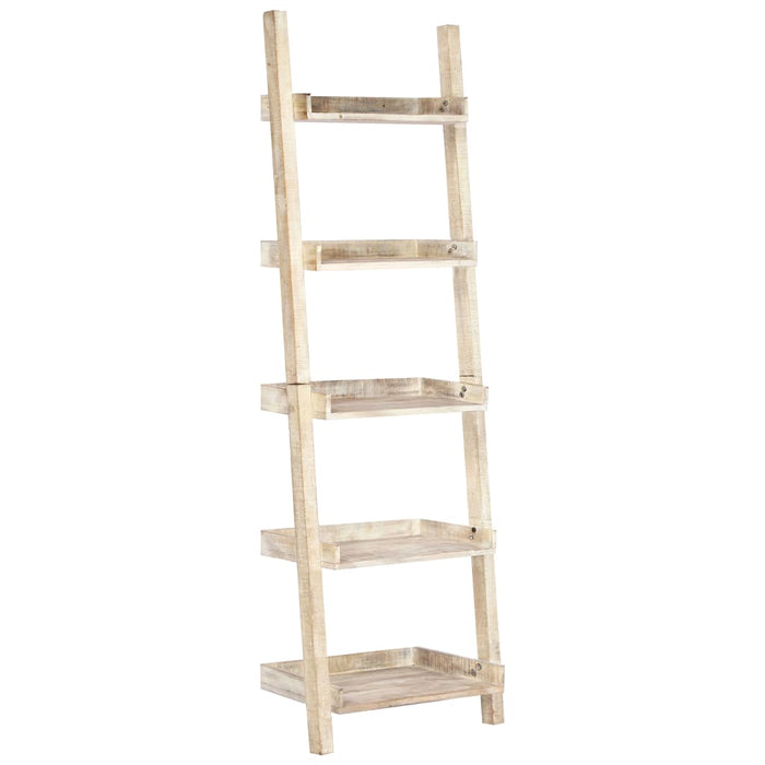 Leiterregal Weiß 75 x 37 x 205 cm Massivholz Mango