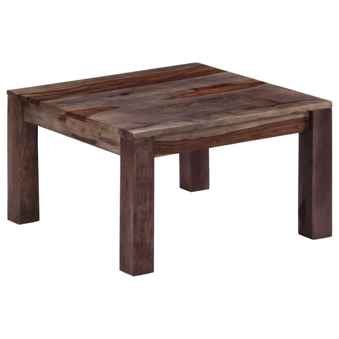 Coffee table gray 60 x 60 x 35 cm solid wood