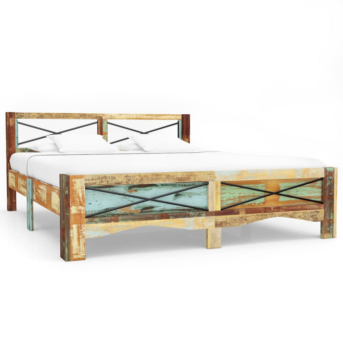 Solid wood bed reclaimed wood 160x200 cm