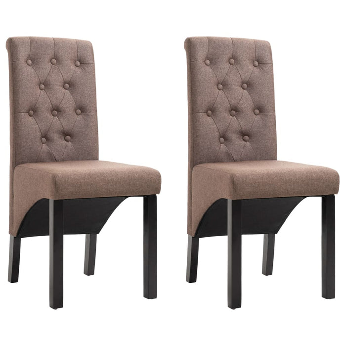 Dining room chairs 2 pieces brown fabric