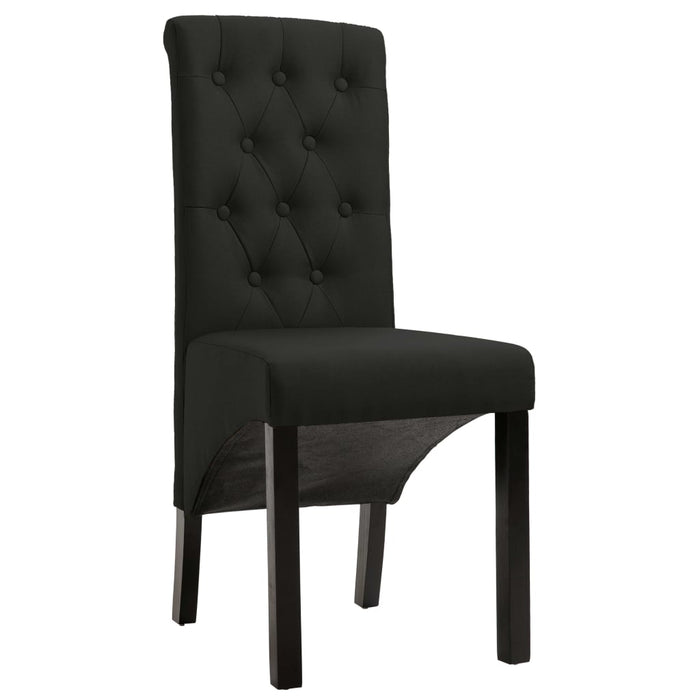 Dining room chairs 2 pieces black fabric
