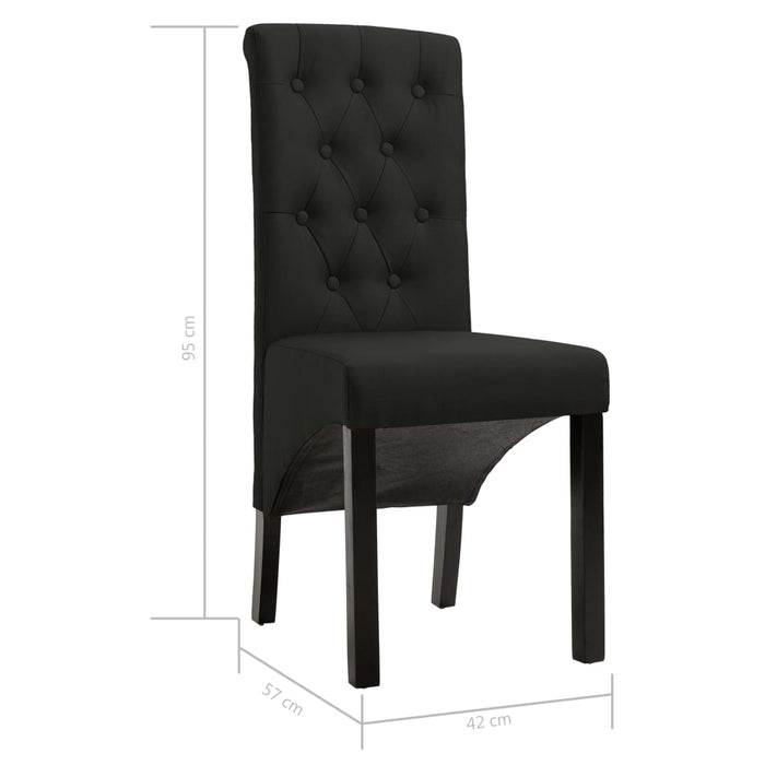 Dining room chairs 2 pieces black fabric